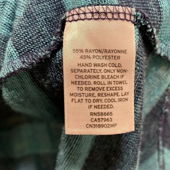 Caslon woman’s blue and turquoise striped three quarter length shirt - Picture 7 of 8